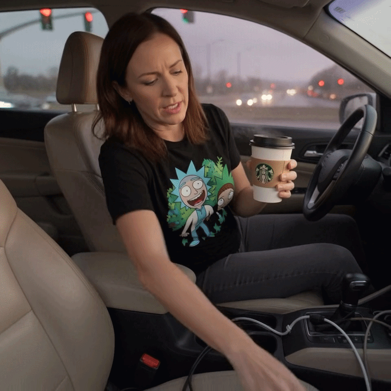 wireless CarPlay adapter installed car center console USB port